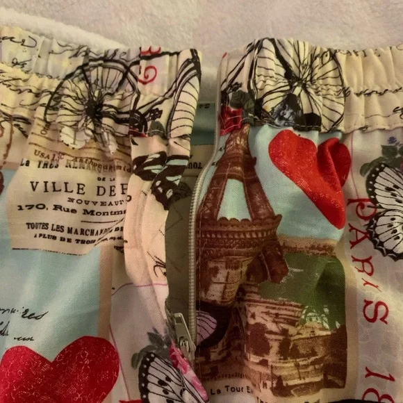 ModCloth Retrolicious Paris Print Skirt Size XL - Picture 8 of 9